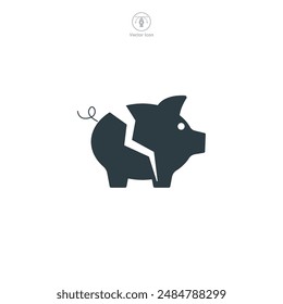 Bankruptcy Icon symbol vector illustration isolated on white background