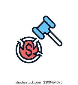 Bankruptcy icon in vector. Illustration