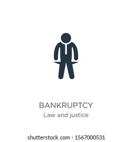 Bankruptcy icon vector. Trendy flat bankruptcy icon from law and justice collection isolated on white background. Vector illustration can be used for web and mobile graphic design, logo, eps10