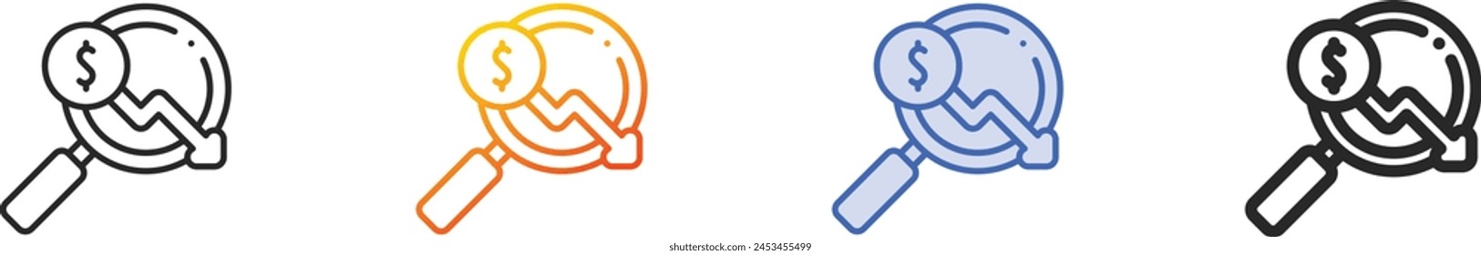 bankruptcy icon.Thin Linear, Gradient, Blue Stroke and bold Style Design Isolated On White Background
