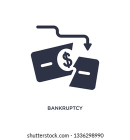 bankruptcy isolated icon. Simple element illustration from law and justice concept. bankruptcy editable logo symbol design on white background. Can be use for web and mobile.