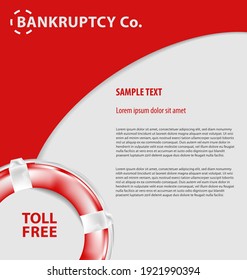 Bankruptcy layout graphics design template leaflet
