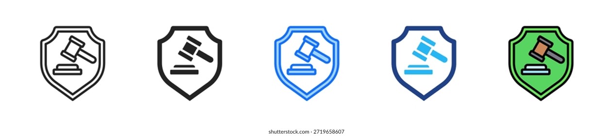 Conjunto de iconos de protección de bancarrota Colección de estilo múltiple