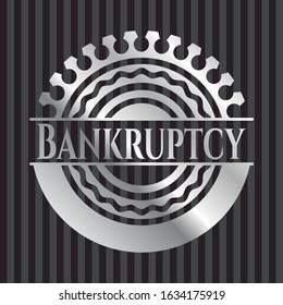 Bankruptcy silvery shiny emblem. Vector Illustration. Mosaic.