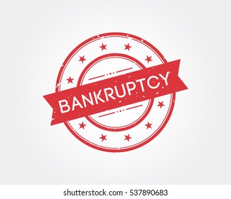 Bankruptcy. Stamp Sign