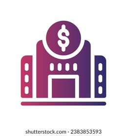 logotipo de icono de gradiente plano de bancos para sitio web, aplicación, impresión, documento, diseño de afiches, etc, adecuado para diseño web, logotipo, aplicación