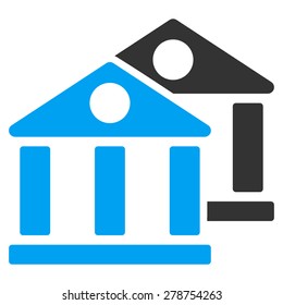Banks icon from Business Bicolor Set. This isolated flat symbol uses modern corporation light blue and gray colors.