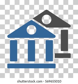 Banks icon. Vector illustration style is flat iconic bicolor symbol, cobalt and gray colors, transparent background. Designed for web and software interfaces.