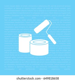Banks of paint and roller icon 