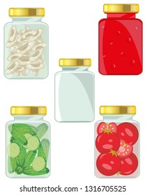 Banks with stocking up on winter vegetables and compote