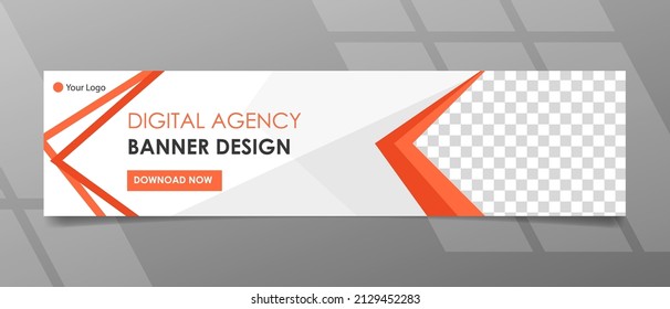 Bannder design with orange color and profesional concept