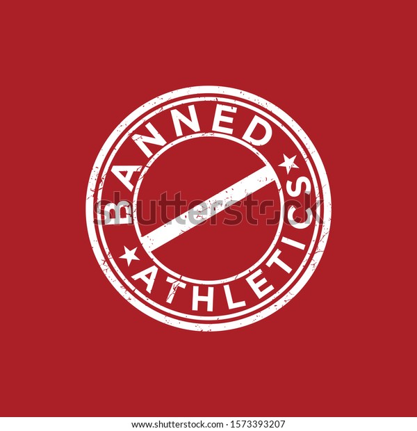 Banned Banned Athletic Emblem Logo Red Stock Vector Royalty Free 1573393207
