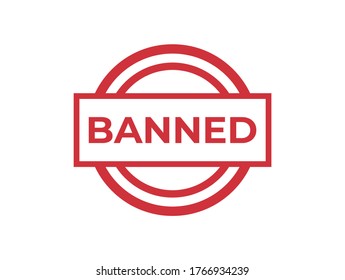 Banned Badge Vector - Transparent Background