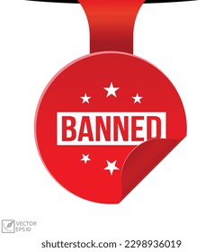 Ilustración vectorial de diseño de banner prohibido.