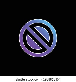 Banned blue gradient vector icon