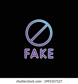 Icono vectorial de gradiente azul prohibido