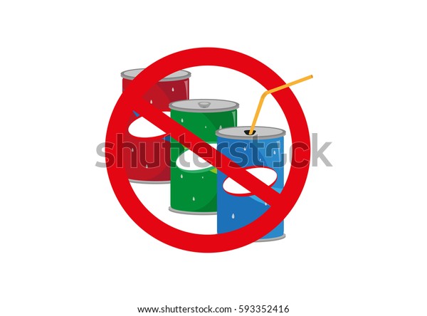 禁止された炭酸コーラまたはエネルギー飲料製品編集可能なクリップアート のベクター画像素材 ロイヤリティフリー