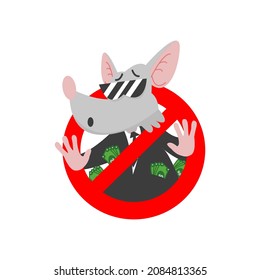 banned corruptor mouse suitable for anti-corruption illustration