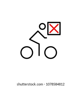 Banned cyclists icon, isolated on white background