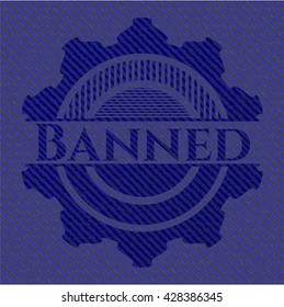 Emblema prohibido con textura jean