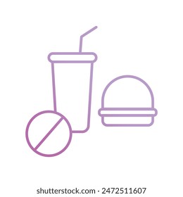 banned fast food icon with white background vector stock illustration