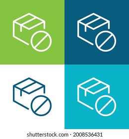 Juego de iconos mínimo de cuatro colores Plano prohibido