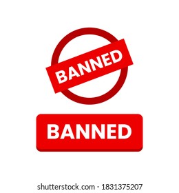 Banned forbid prohibit content users business icons label badge vector