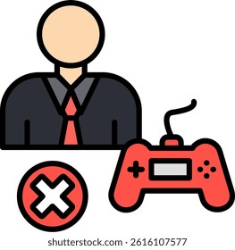 Banned Line Filled Vector Icon Design
