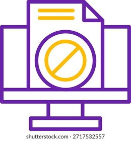 Verbotene Linie Zwei Farbe Vektor Linie Zwei Farbe Vektor Symbol Design