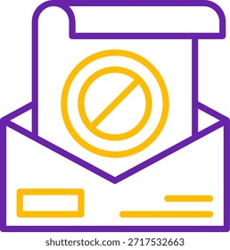 Verbotene Linie Zwei Farbe Vektor Linie Zwei Farbe Vektor Symbol Design