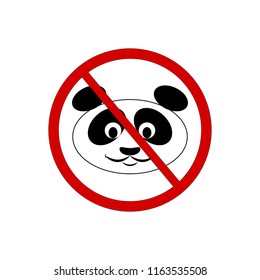 Banned pandas vector sign