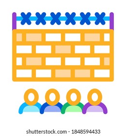 banned people behind fence icon vector. banned people behind fence sign. isolated contour symbol illustration