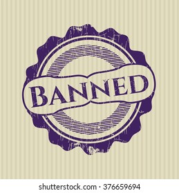 Prohibido con textura de sello de goma