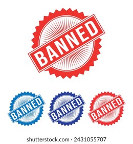 Banned, Rubber stamp Design vector, illustration