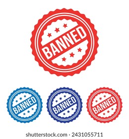 Banned, Rubber stamp Design vector, illustration