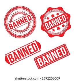 Banned Rubber stamp design Vector 