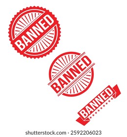 Banned Rubber stamp design Vector 