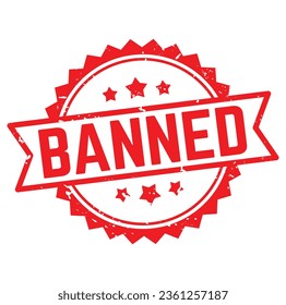 Banned rubber stamp. Red Banned rubber grunge stamp vector illustration - Vector
