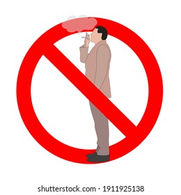 Banned smoking area zone, no smoke sign. Vector danger smoking, prohibit and banned area zone, no smoke illustration