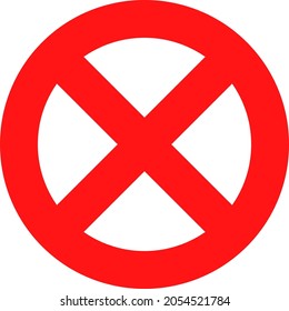 Ilustración vectorial prohibida. Ilustración plana de diseño icónico de prohibido, aislado en un fondo blanco.