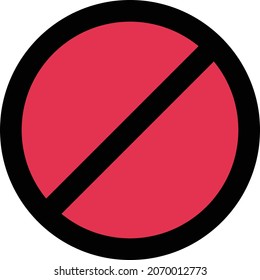 ilustración vectorial prohibida en un fondo transparente. Símbolos de calidad premium. Icono vectorial de trazo para el concepto y diseño gráfico.