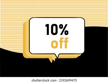 Banner 10% off promotion balloon in yellow and black color