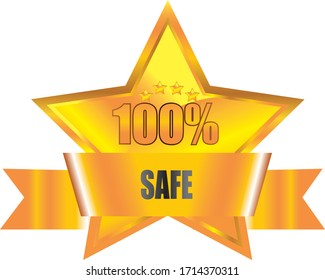 banner 100% secure.Badge or button for commerce website.