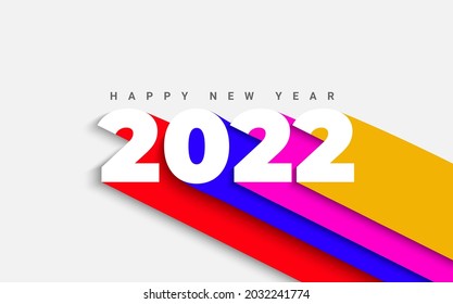 Banner for 2022 new year,numbers with long different colors shadow. Greeting card with wishing great happy holidays. Perfect for presentations,flyers,leaflets,posters.Vector illustration.