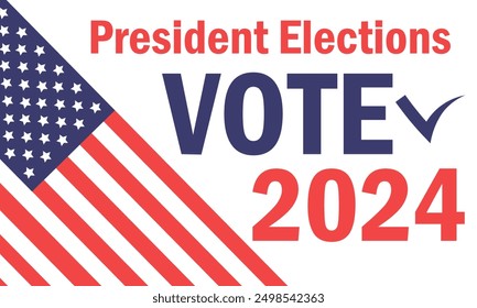 Banner 2024 United States presidential election. Vector 