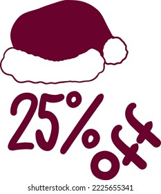 Banner for 25% Off promotions, illustrated with Christmas theme