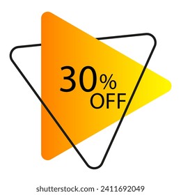 Banner with 30 discount line icon. Sale, store, prices, clothes, shopping, goods, market, sales, purchases. Vector icon for business and advertising