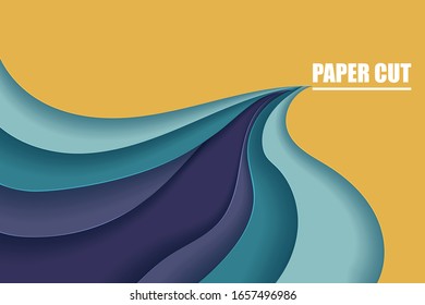 Banner con fondo abstracto 3D con formas de corte de papel. Diseño de vectores para presentaciones de negocios, volantes y carteles ilustrativos en estilo de corte de papel.