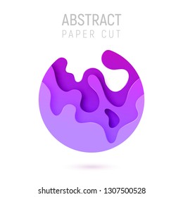 Banner with 3D abstract paper cut waves and background with the most popular color proton purple. Vector design layout for business presentations, flyers, posters and invitations.