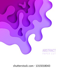 Banner with 3D abstract paper cut waves and background with the most popular color proton purple. Vector design layout for business presentations, flyers, posters and invitations.